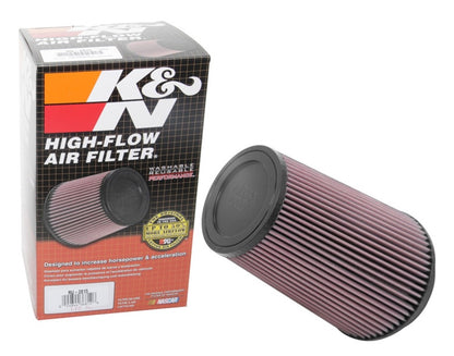 K&N Universal Clamp-On Air Filter for Jeep Wrangler - 5 Inch Flange / 6-1/2 Inch Body / 4-3/8 Inch Top / 8-3/4 Inch Height