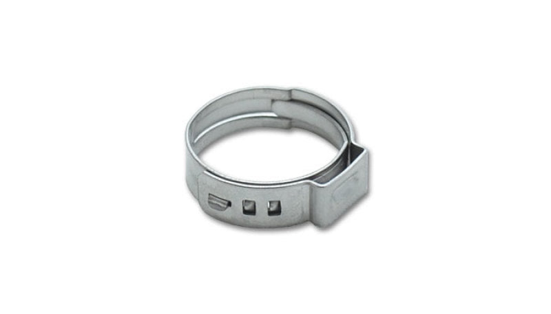 Vibrant One Ear Stepless Pinch Clamps for 17.8-21.0mm Hoses - Stainless Steel, Pack of 10