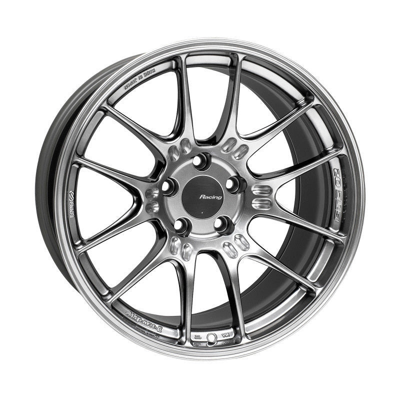 Enkei GTC02 18x9.5 Inch Hyper Silver Alloy Wheel with 5x114.3 Bolt Pattern and 15mm Offset