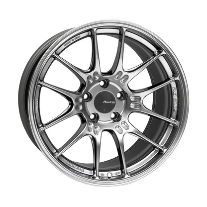 Enkei GTC02 18x9.5 Inch Hyper Silver Alloy Wheel with 5x114.3 Bolt Pattern and 15mm Offset
