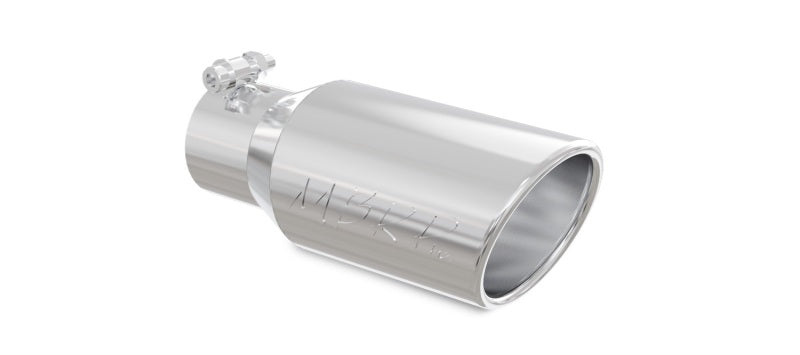 MBRP Universal Exhaust Tip 4 Inch OD, 3 Inch Inlet, 10 Inch Length, T304 Stainless Steel, Angled Rolled End