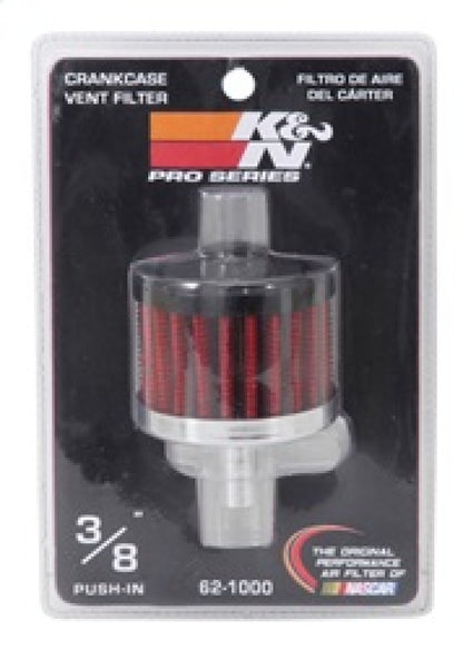 K&N Engineering 62-1000 Steel Base Crankcase Vent Filter with 3/8 Inch Tube