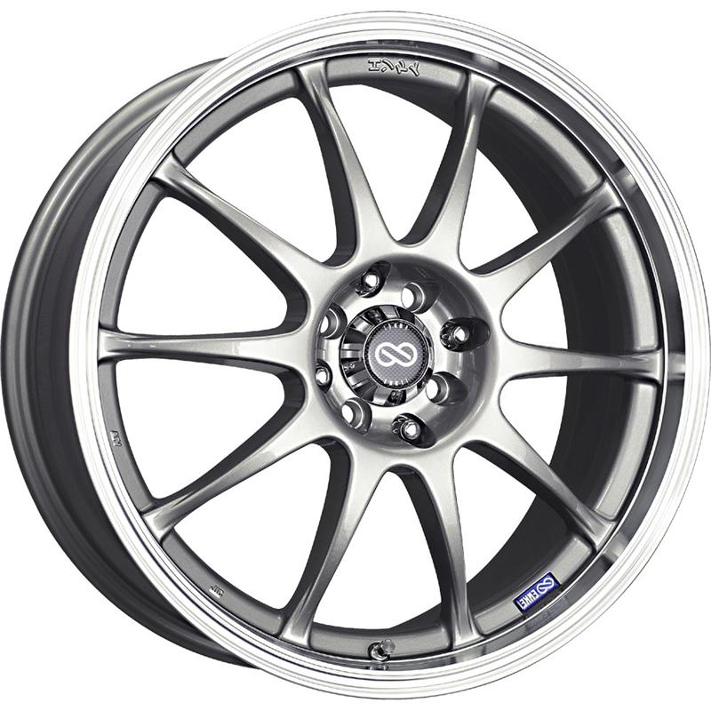 Enkei J10 16x7 Silver Alloy Wheel with Dual Bolt Pattern and Machined Lip - Part Number 409-670-26SP