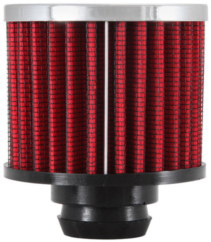K&N Engineering 62-1490 Rubber Base Chrome Top Push-In Crankcase Vent Filter, 3 Inch OD x 2-1/2 Inch Height
