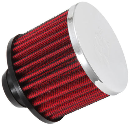 K&N Engineering 62-1490 Rubber Base Chrome Top Push-In Crankcase Vent Filter, 3 Inch OD x 2-1/2 Inch Height