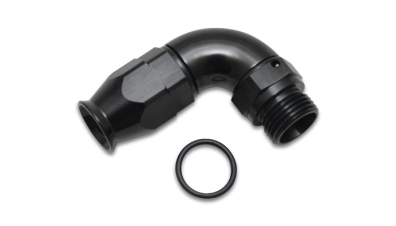Vibrant -8AN to -6ORB 90 Degree High Flow Swivel Hose End Fitting for PTFE Hoses