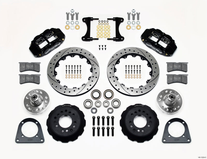 Wilwood Narrow Superlite 6R Front Hub Kit with 13-inch Rotors for American Muscle Cars and Vintage Rods (Part #140-13224-D)