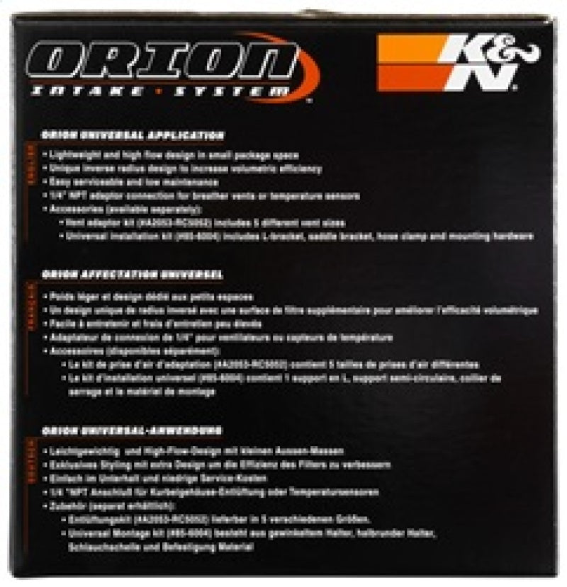 K&N Engineering 54-5000 Orion Universal Cold Air Intake System with Cotton Gauze Filter