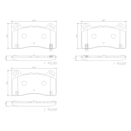 Brembo OE 16-18 Ford Focus Front PRIME Ceramic Brake Pads