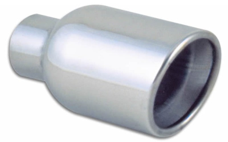 Vibrant 3-inch Inner Diameter Dual 4-inch Outer Diameter Round Stainless Steel Exhaust Tips with Double Wall Angle Cut
