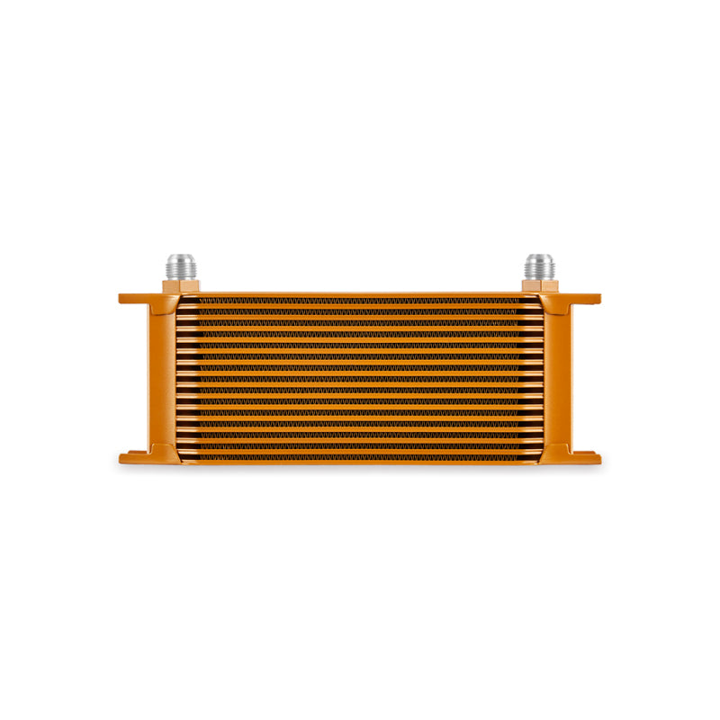 Mishimoto Universal 16-Row Oil Cooler Gold - High-Performance Engine Oil Cooling System