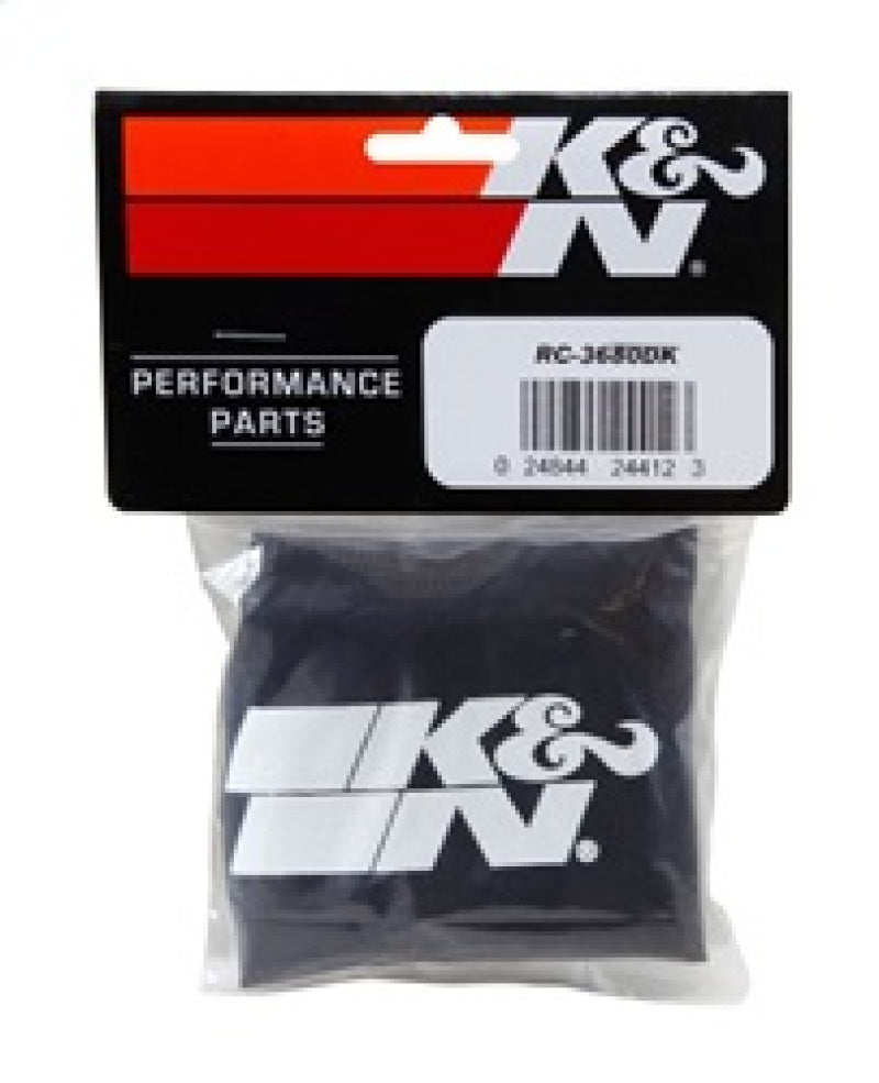 K&N Engineering RC-3680DK Drycharger Black Air Filter Wrap for Enhanced Protection