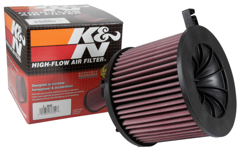 K&N Engineering E-0646 High-Flow Reusable Air Filter for 2016-2018 Audi A4, 2017-2018 Audi S4, and More