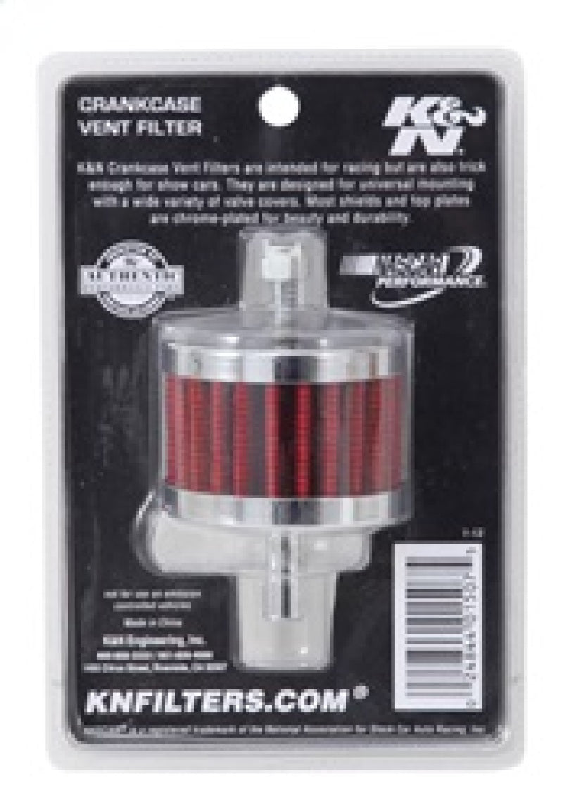 K&N Engineering 62-1090 Steel Base Crankcase Vent Filter with 3/8 Inch Diameter Tube