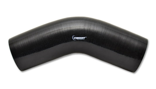 Vibrant 4 Ply Reinforced Silicone Elbow Connector - 5 inch ID x 4 inch Leg 45 Degree Black