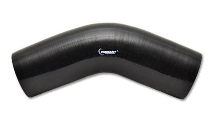 Vibrant 4 Ply Reinforced Silicone Elbow Connector - 2.5 inch I.D., 45 Degree Black Bend - High-Temperature Automotive Hose