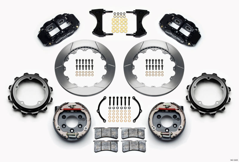 Wilwood Narrow Superlite 4R Rear Parking Brake Disc Kit with 13-inch Two-Piece Rotors and Four-Piston Calipers for Muscle Cars