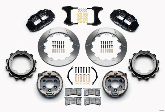 Wilwood Narrow Superlite 4R Rear Parking Brake Disc Kit with 13-inch Two-Piece Rotors and Four-Piston Calipers for Muscle Cars