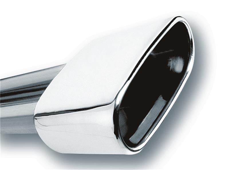 Borla 2.5-inch Inlet Stainless Steel Exhaust Tip – Rectangular Rolled-Edge Angle-Cut Outlet, 6.69 x 3 Inches