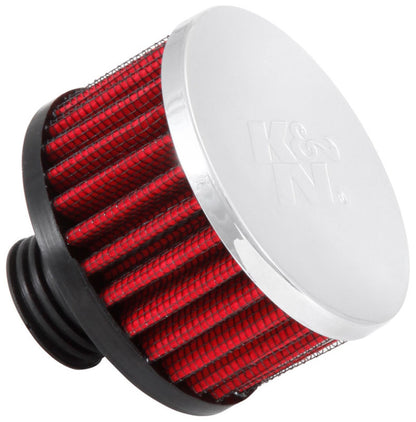 K&N Engineering 62-1495 Crankcase Vent Filter with Chrome Top and Rubber Base for Ford Valve Covers