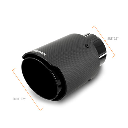 Mishimoto Carbon Fiber Muffler Tip 2.5-inch Inlet, 3.5-inch Outlet with Black Finish