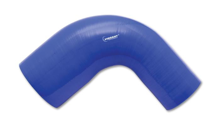 Vibrant 4 Ply Reinforced Silicone 90 Degree Transition Elbow – Blue, 2 Inch ID to 2.5 Inch I.D.