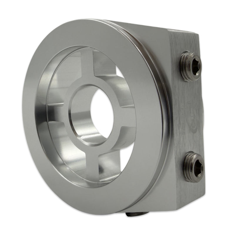 BLOX Racing Oil Filter Block Adapter Silver – Compatible with Oil Pressure and Temperature Monitoring
