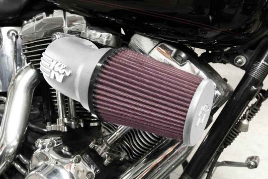 K&N 01-17 Harley-Davidson Softail / Dyna FI Performance Air Intake System Silver