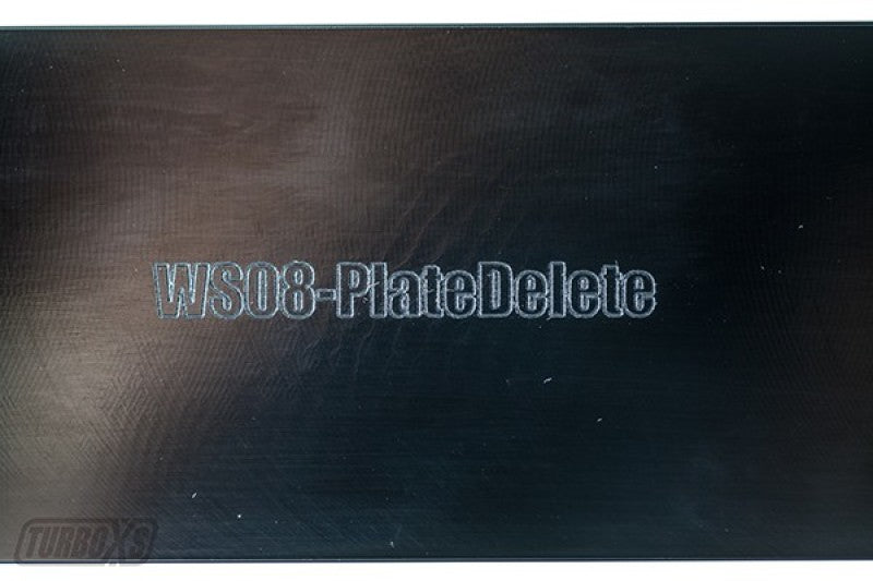 Turbo XS 08-14 Subaru WRX/STi Billet Aluminum License Plate Delete with Machined WRX Logo in Black