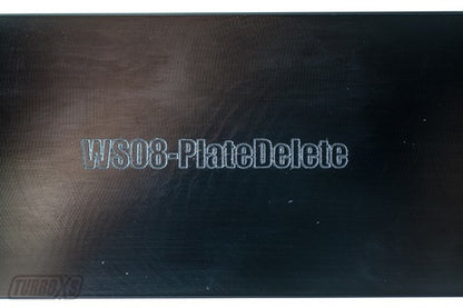 Turbo XS 08-14 Subaru WRX/STi Billet Aluminum License Plate Delete with Machined WRX Logo in Black