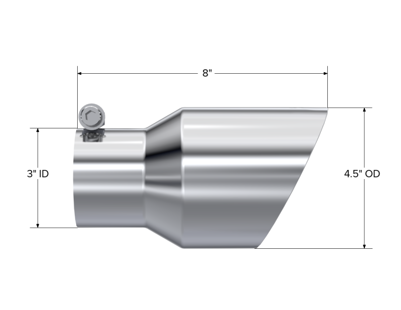 MBRP Universal Exhaust Tip 4.5-Inch O.D. Dual Wall Angled Stainless Steel