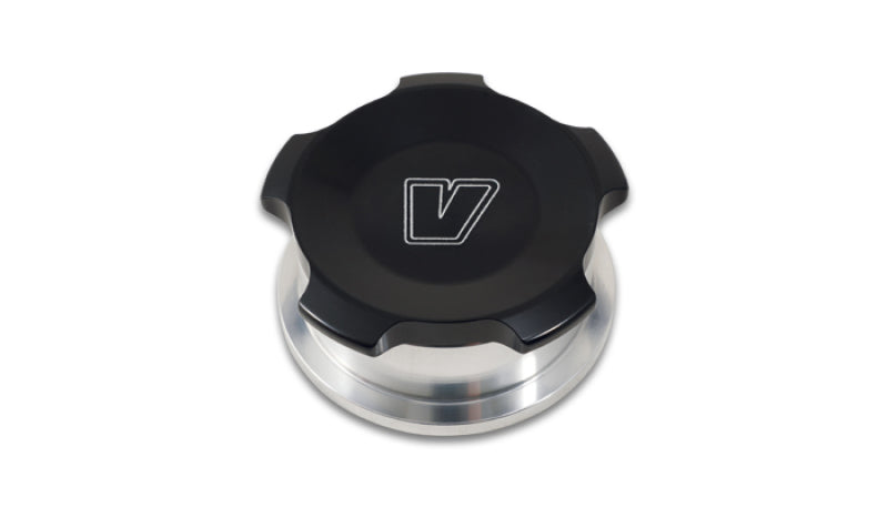 Vibrant 1.5-inch OD Aluminum Weld Bung with Black Anodized Threaded Cap - Part Number 11289