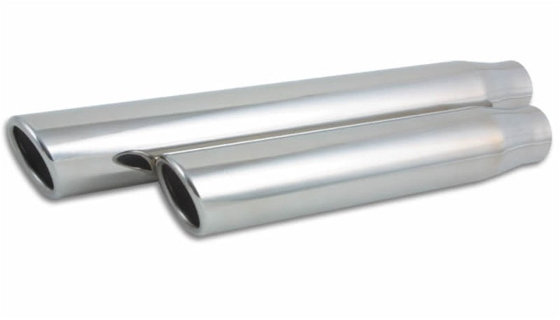 Vibrant 3.5-Inch Round Stainless Steel Truck and SUV Exhaust Tip with Rolled Edge - 11 Inch Length, Part Number 1578