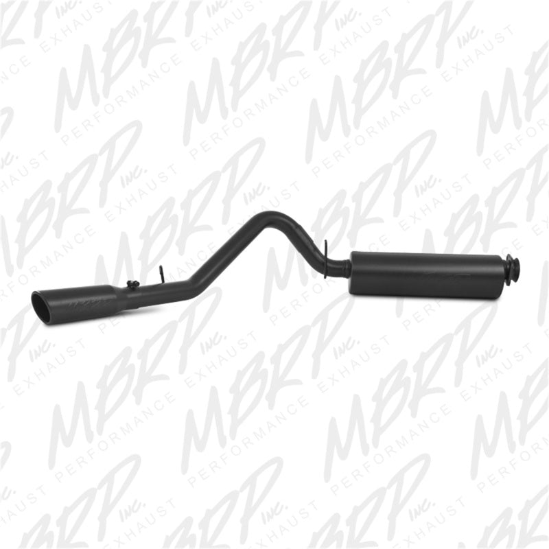 MBRP Armor BLK Series Cat Back Exhaust System for 2002-2006 Jeep Wrangler 2.5L & 4.0L - Single Side Exit, Black Powder Coated