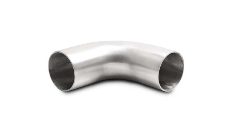 Vibrant 1.5 Inch OD T304 Stainless Steel 90 Degree Mandrel Bend with Extended Leg Length