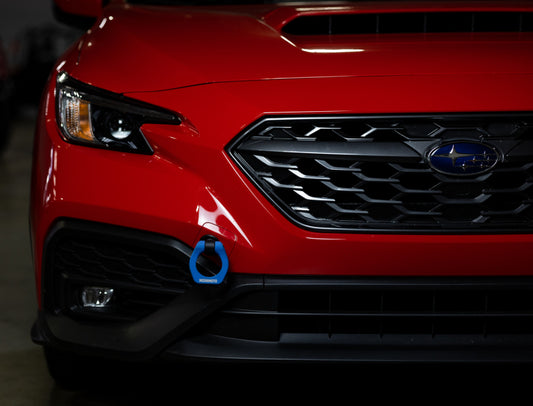 Mishimoto Part MMTH-WRX-22BL High-Strength Aluminum Tow Hook for 2022+ Subaru WRX and 2018+ Crosstrek in Blue
