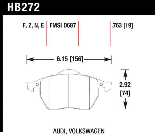 Hawk 00-06 Audi TT/00-06 TT Quattro 1.8L / 99-04 VW Golf GTI 2.8L Blue 9012 Race Front Brake Pads