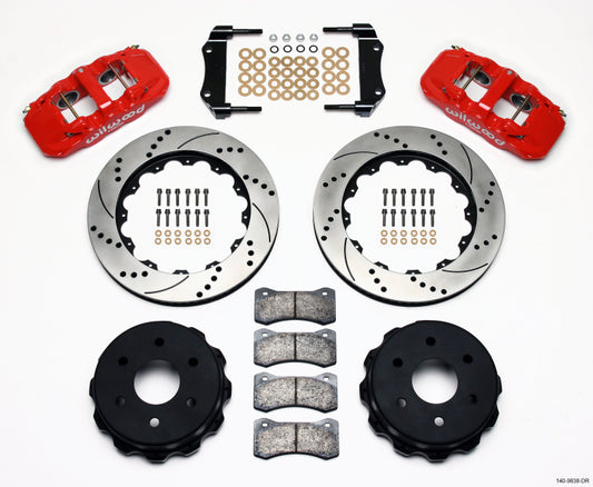 Wilwood AERO4 Rear Truck Brake Kit 14.25-inch Drill Red for 1999-2010 GM Sierra 1500