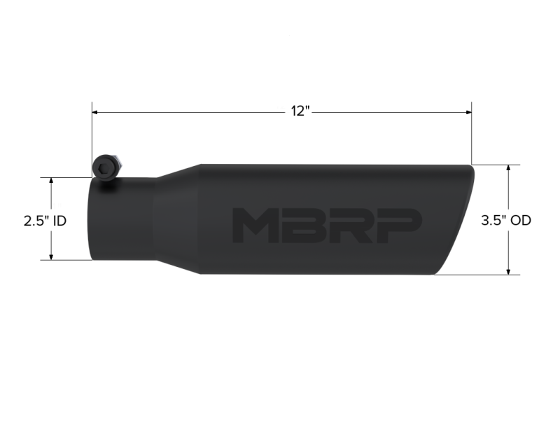 MBRP Universal Exhaust Tip 3 inch O.D. Angled Rolled End with Black Finish