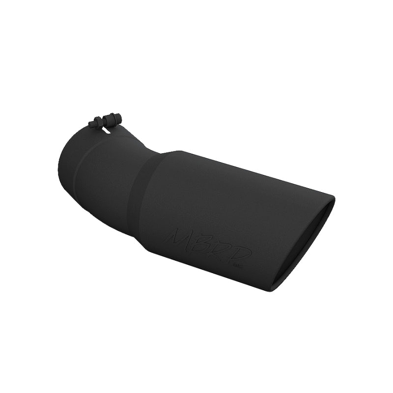 MBRP Universal Exhaust Tip 6-inch OD, 5-inch Inlet, 15.5-inch Length, Black Coated for Chevrolet Silverado 2500/3500 HD (Part Number: T5154BLK)