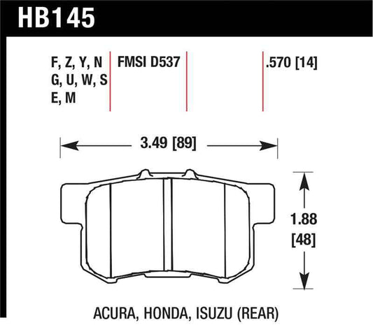 Hawk 06+ Civic Si / 97-01 Integra Type-R / 03-06 RSX / 04-08 TSX / 03-07 Honda Accord / 97-01 Prelud