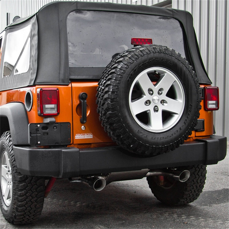 MBRP Armor Lite Series Axle-Back Dual Rear Exit Exhaust System for 2011-2014 Jeep Wrangler with 3.6L/3.8L V6 - Part Number S5528AL