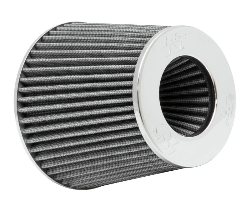 K&N Engineering Universal Chrome Round Tapered Air Filter Part RG-1001WT – 4-Inch Flange ID, 5.5-Inch Height