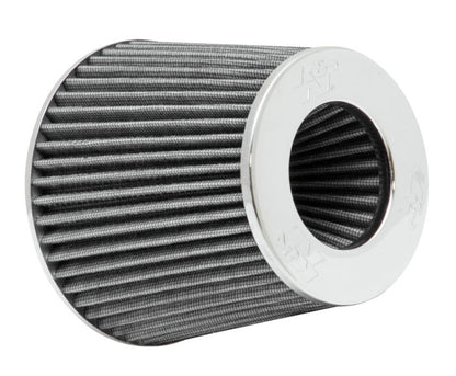 K&N Engineering Universal Chrome Round Tapered Air Filter Part RG-1001WT – 4-Inch Flange ID, 5.5-Inch Height