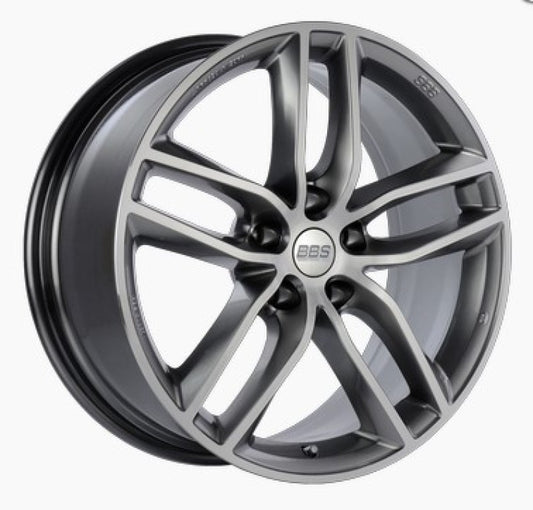 BBS SX 19x8.5 Inch 5x112mm Offset Alloy Wheel with Gloss Platinum Diamond Cut Finish