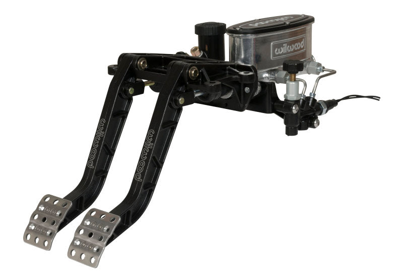 Wilwood Adjustable Tandem Dual Pedal Assembly with Forward Swing Mount, 6.25:1 Ratio - Black E-Coat