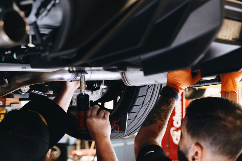 MBRP Armor Pro Series 3-inch Cat-Back Exhaust System for Ford Mustang 2019-2023 with Quad Carbon Fiber Tips