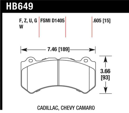 Hawk 2008-2014 Cadillac CTS V HPS 5.0 Front Brake Pads