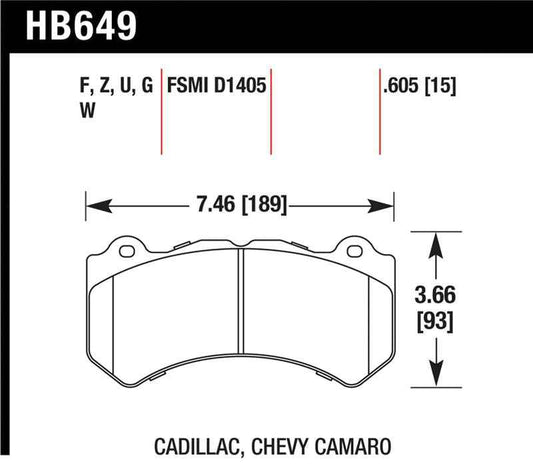 Hawk 2008-2014 Cadillac CTS V HPS 5.0 Front Brake Pads
