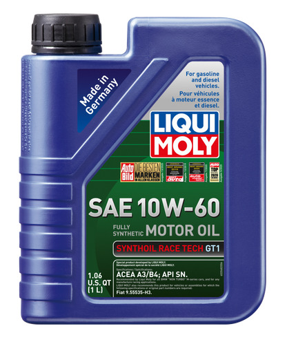 LIQUI MOLY 1L Synthoil Race Tech GT1 SAE 10W60 Synthetic Motor Oil for High-Performance Engines